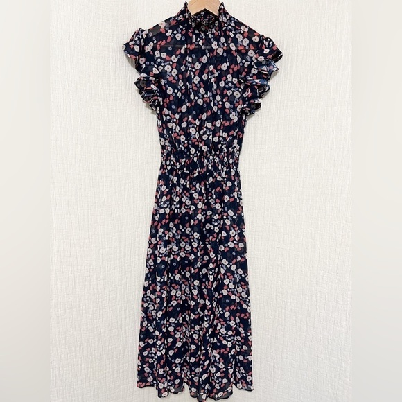 KEEPSAKE the Label Dresses & Skirts - Keepsake Blue Floral maxi Dress Mock size XS Ruffle